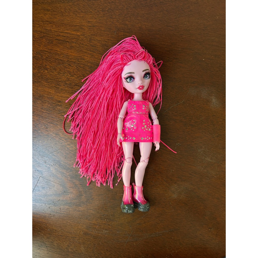 Rainbow High Shadow High Pinkie James Doll Pink Micro Braids Studded Dress MGA